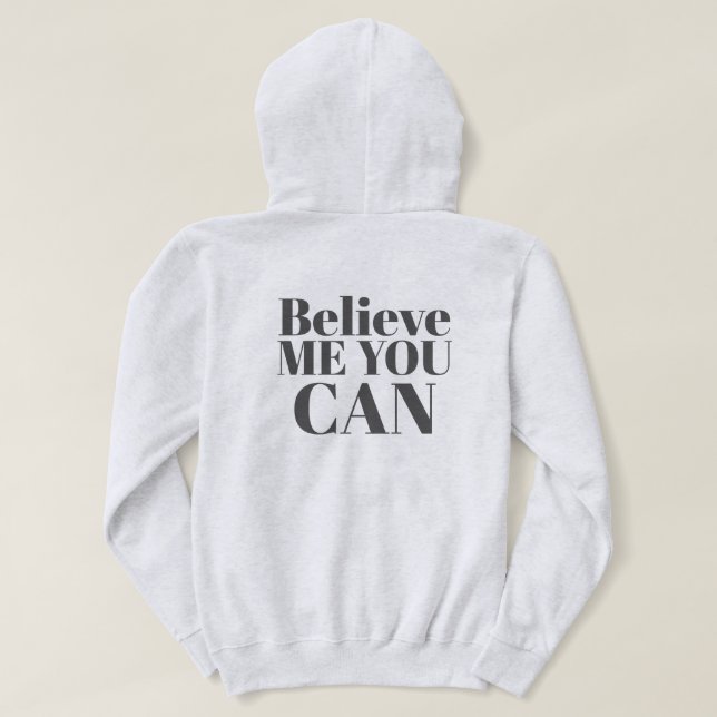 Custom Text Stylish Modern Minimal Women White Hoodie (Design Back)