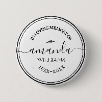 Custom Text Stylish White Funeral Memorial Tribute