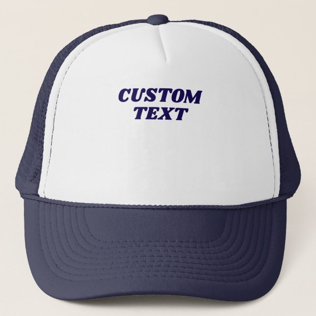 Custom Text Summer Beach Family Vacation Team Crew Trucker Hat (Front)