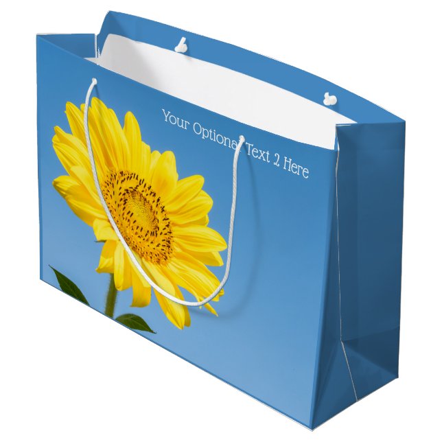 Custom text Sunflower gift bag (Back Angled)