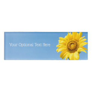 Custom text Sunflower Name Tag