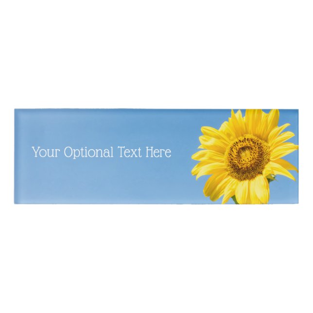 Custom text Sunflower Name Tag (Front)