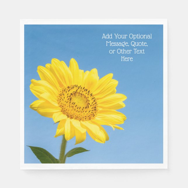 Custom text Sunflower  Napkin (Front)