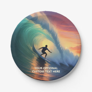 Custom Text Surfer Paper Plate