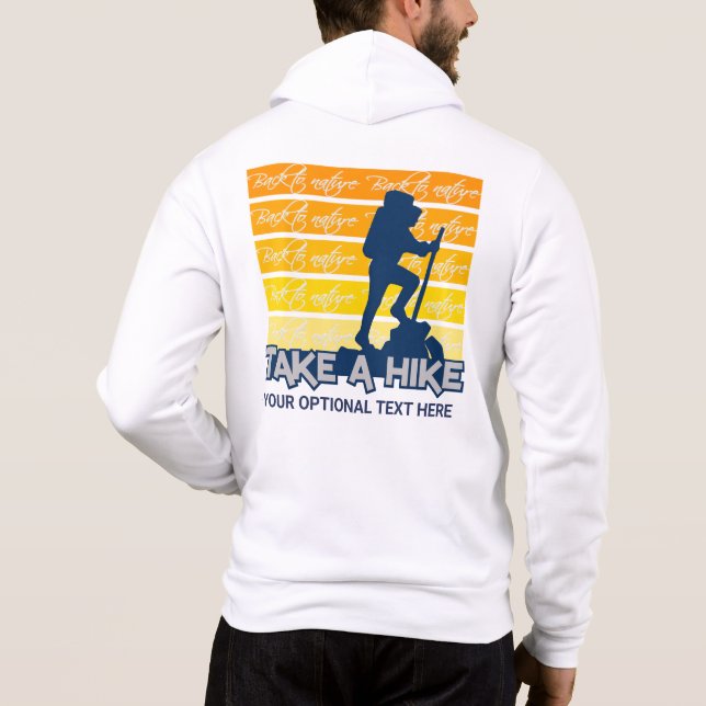 Custom Text Take a Hike Hoodie (Back)