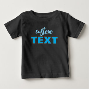 Custom Text Template Black & Blue Baby T-Shirt