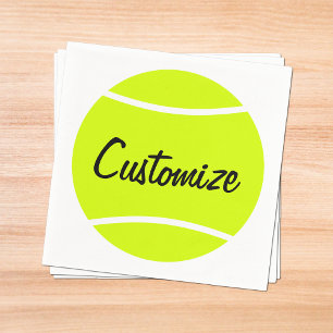 Custom Text Tennis Ball Cocktail Napkins