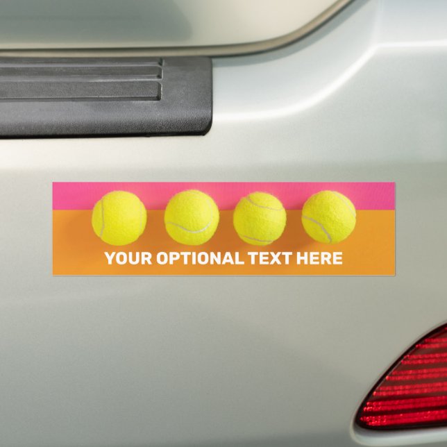 Custom Text Tennis Balls Bumper Sticker (On Car)