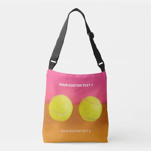 Custom Text Tennis Balls Crossbody Bag (Front)