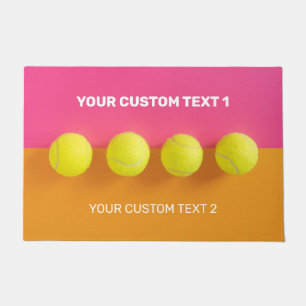 Custom Text Tennis Balls Doormat