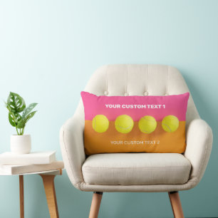 Custom Text Tennis Balls Lumbar Cushion