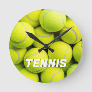 Custom Text Tennis Balls Round Clock