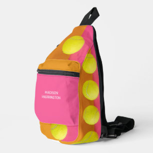 Custom Text Tennis Balls Sling Bag