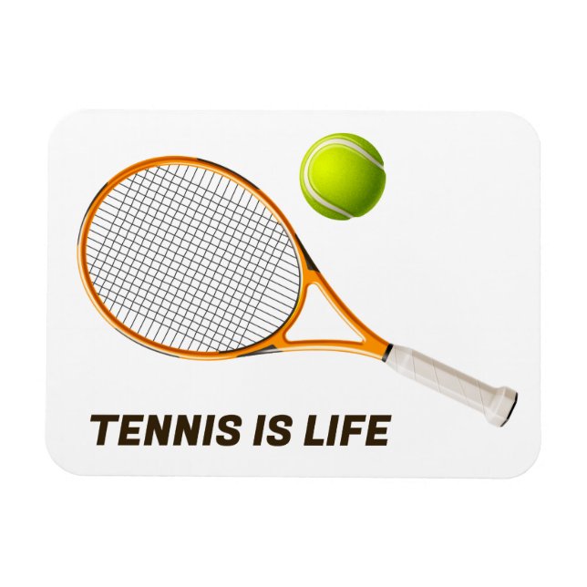 Custom Text Tennis Magnet (Horizontal)