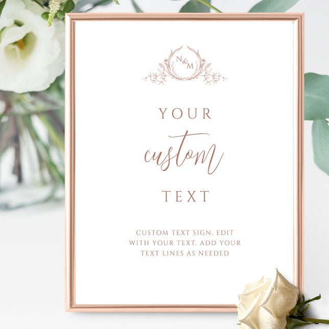 Custom Text, Terracotta Monogram Wedding Sign (Creator Uploaded)