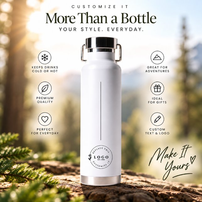Custom Text Thermo Bottle with Unique Logo Accent (Creator Uploaded)