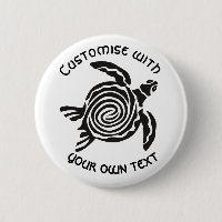 Custom Text Tribal Turtle Design