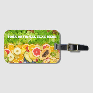 Custom Text Tropical Fruit Luggage Tag