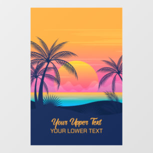 Custom Text Tropical Island Sunset