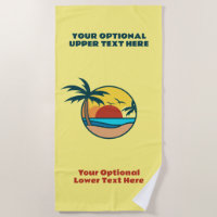 Custom Text Tropical Island Sunset