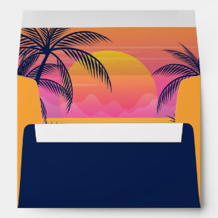 Custom Text Tropical Island Sunset Envelope