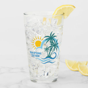 Custom Text Tropical Islands Glass