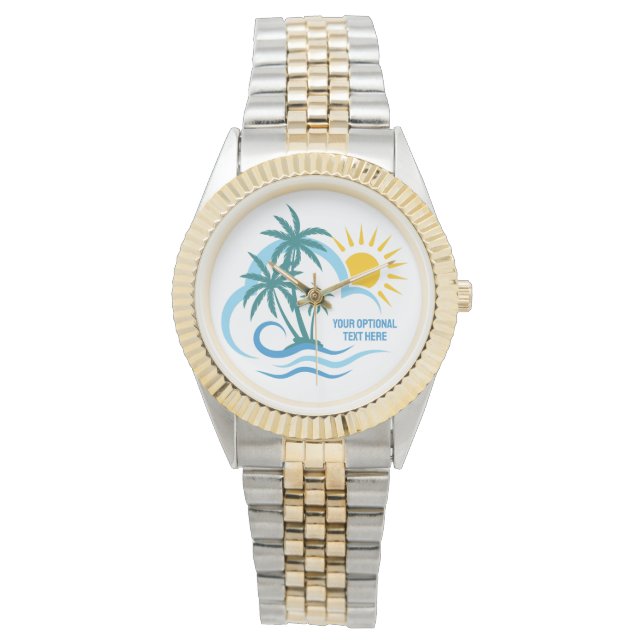 Custom Text Tropical Islands Watch (Front)