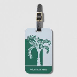 Custom Text Tropical Palm Tree Luggage Tag