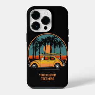 Custom Text Tropical Sunset iPhone 14 Pro Case