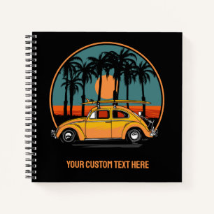 Custom Text Tropical Sunset Notebook
