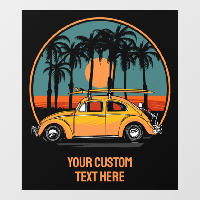 Custom Text Tropical Surfer Sunset (Sheet)