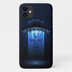 Custom text UFO Spaceship phone casees Case-Mate iPhone Case