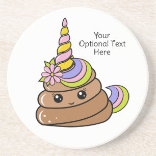 Custom Text Unicorn Poop Coaster