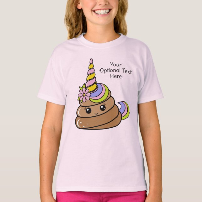 Custom Text Unicorn Poop T-Shirt (Front)