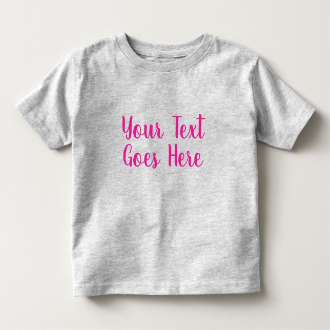 Custom Text Upload Photo Grey Create Your Own Baby Toddler T-Shirt (Front)