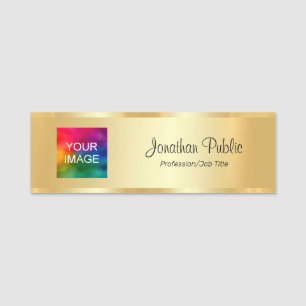 Custom Text Upload Your Business Logo or Photo Name Tag