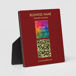 Custom Text Upload Your Logo QR Code Square Plaque