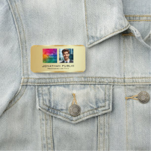 Custom Text Upload Your Photo And Company Logo Name Tag