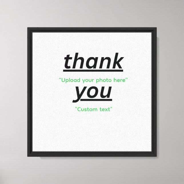 Custom Text & Upload Your Photo Personalized Canvas Print (Front)