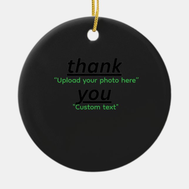 Custom Text & Upload Your Photo Personalized Ceramic Tree Decoration (Front)