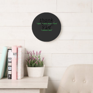 Custom Text & Upload Your Photo Personalized Large Clock