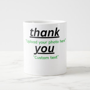 Custom Text & Upload Your Photo Personalized Large Coffee Mug