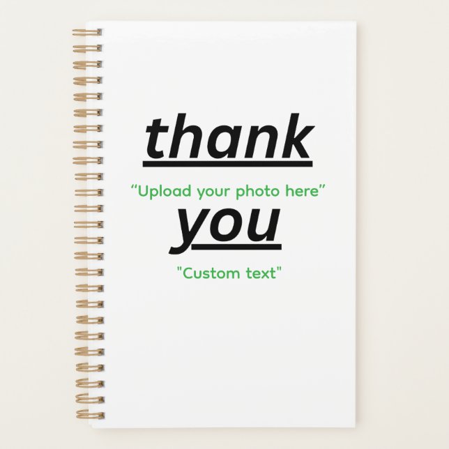 Custom Text & Upload Your Photo Personalized Planner (Front)