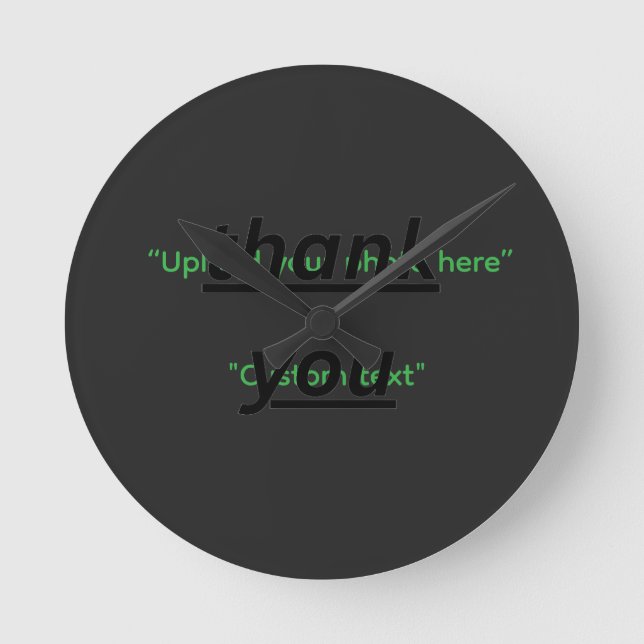 Custom Text & Upload Your Photo Personalized Round Clock (Front)