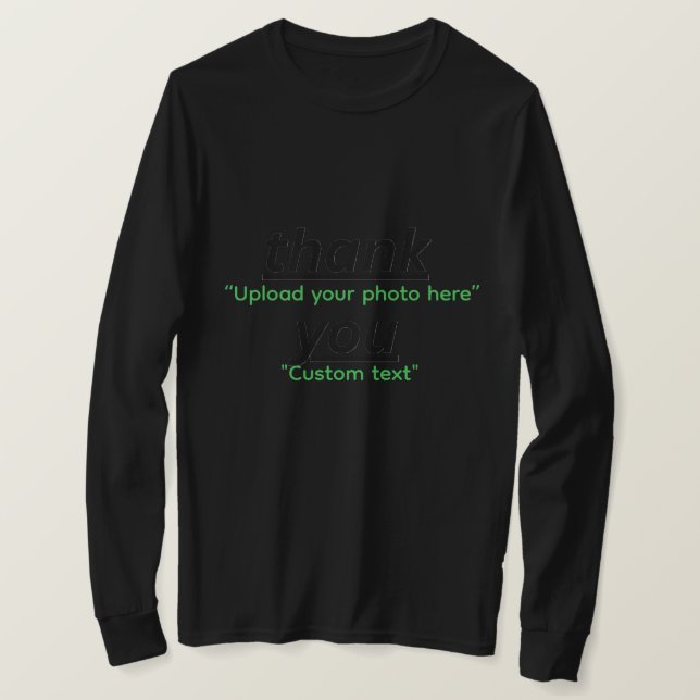 Custom Text & Upload Your Photo Personalized T-Shirt (Design Front)
