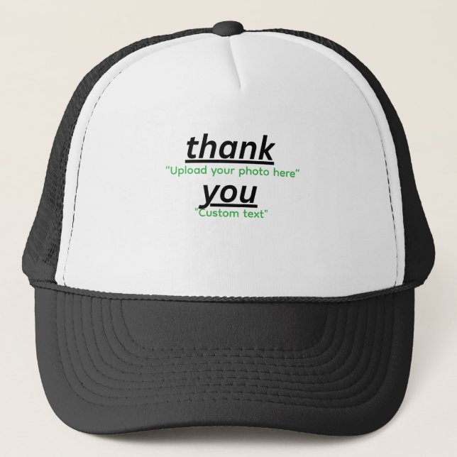 Custom Text & Upload Your Photo Personalized Trucker Hat (Front)