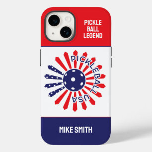 Custom text ‼️USA pattern pickleball  Case-Mate iPhone 14 Case