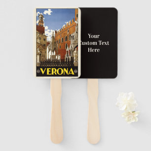 Custom text Verona Italy Vintage Travel fan set