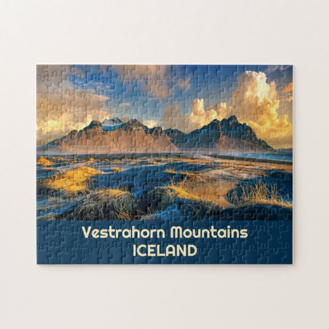 Custom Text Vestrahorn Mountains, Iceland Jigsaw Puzzle (Horizontal)
