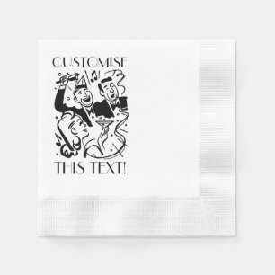 Custom Text Vintage Art Deco Cocktail Party Napkin
